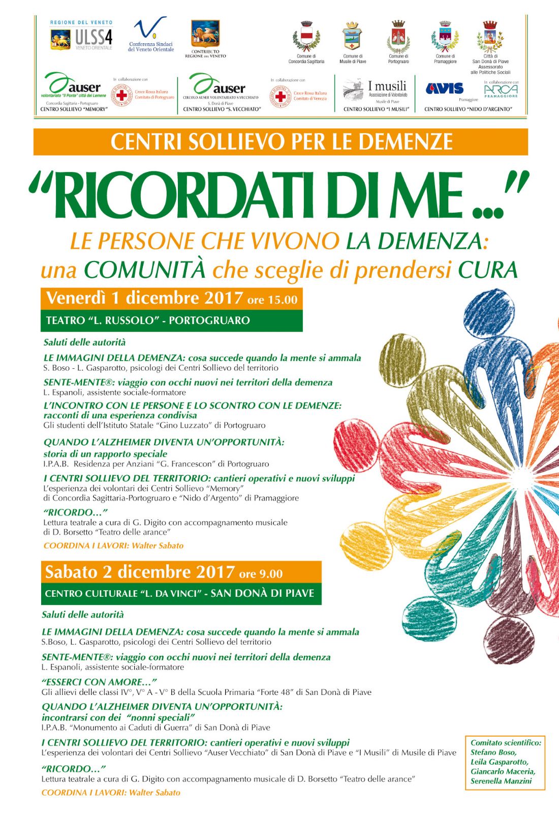 "Ricordati di me...": convegno dei Centri Sollievo per le demenze al Teatro "Russolo" di Portogruaro