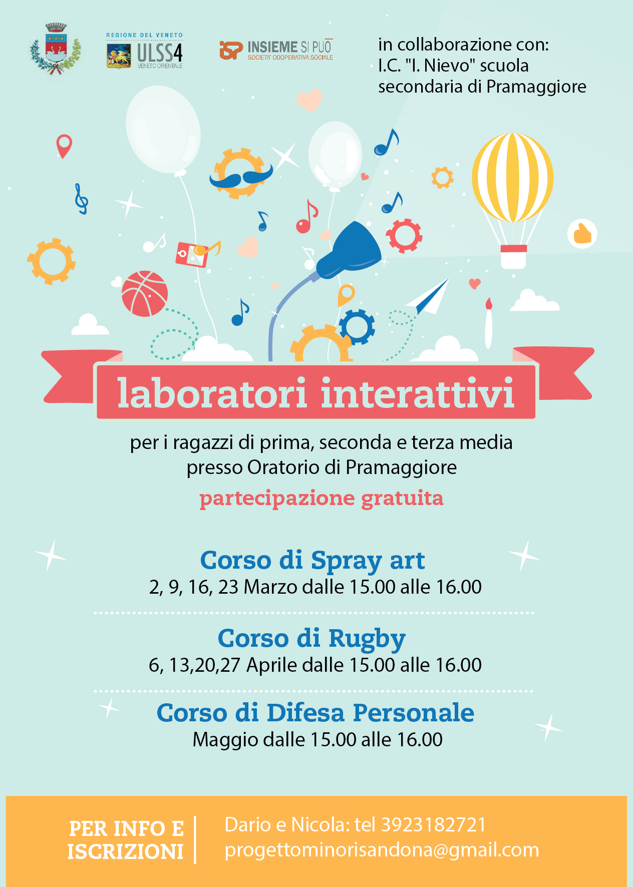 Laboratori interattivi e attività ricreative rivolte ai ragazzi della Scuola Secondaria di I grado